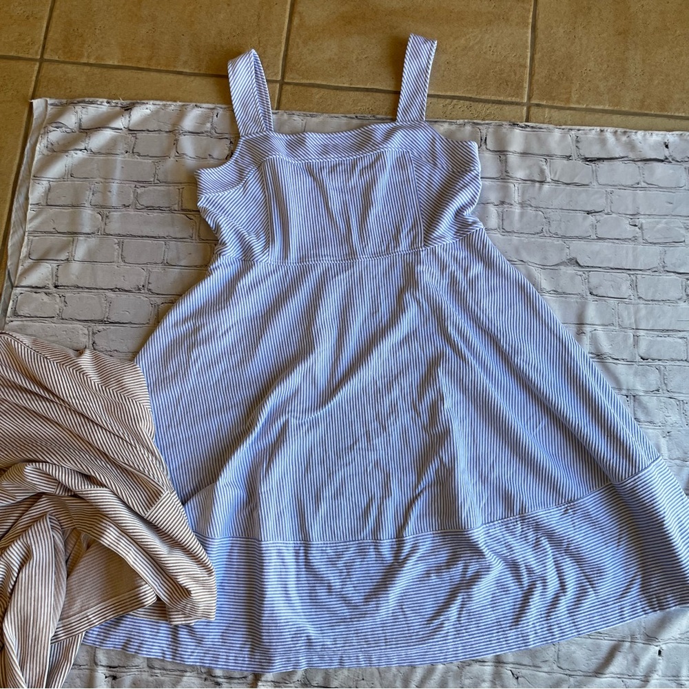 Yacht Club Isaac Mizrahi Live QVC Lot of 2 Dresses Seersucker Midi XLPetite $220 - Picture 6 of 14